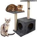 Katzen Katzenbaum Kratzbaum Kletterbaum Katzenkratzbaum Spielbaum 71cm Grau