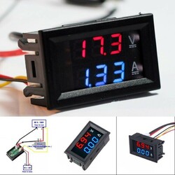 Blau und rot LED Dual Display DC 100V 10A Voltmeter Amperemeter zur ��berwachung