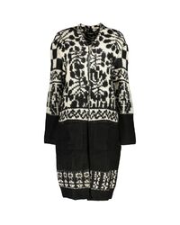 Desigual Langarmeliger Mantel mit Kontrastdetails  -  Outerwear  - Black -Size M