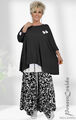 LAGENLOOK Long Shirt Tunika Oversize schwarz XL-XXL-XXXL 44 46 48 50 52 54 56