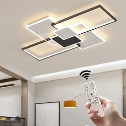 100W Dimmbar LED Deckenleuchte Modern Deckenlampe Fernbedienung Wohnzimmer Küche