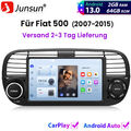 7" 2+64GB Carplay Autoradio Android 13 GPS NAVI WiFi DAB+ Für Fiat 500 2007-2015