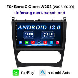 Für Mercedes Benz C/CLK KLASSE W203 Android 12 Auto Radio Navi GPS DAB+ CarPlay