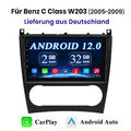 Für Mercedes Benz C/CLK KLASSE W203 Android 12 Auto Radio Navi GPS DAB+ CarPlay