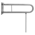 Aufstehhilfe Klappgriffe WC mit Stützbein Abdeckplatten EDELSTAHL 85cm DN 32 