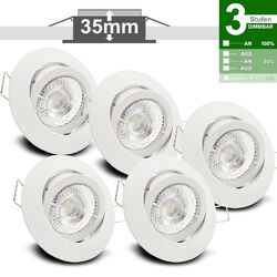 LED Deckenspots 230V flach Einbaustrahler Einbauleuchte 5er Set 5W PREMIO SD