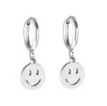 Zirkonia Ohrringe Smiley Creolen für Frauen 925 Silber Ohrhänger Gold Ohrschmuck