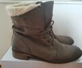  Görtz*Stiefelette*Boots*Winterstiefel*Schnürschuhe*beige*mit Fellbesatz*Gr.41 