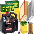 MANN INSPEKTIONSKIT+10L MOTUL 5W-30 MOTORÖL passend für AUDI A4 B7 2.7+3.0 TDI