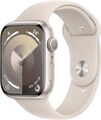 Apple Watch Series 9 45 mm Aluminiumgehäuse polarstern am Sportarmband M/L polar