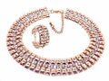 Modeschmuck Halskette Collier Orient Rosegold mit Strass oder Set 40-50cm