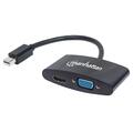 Manhattan 2-in-1 Mini-DisplayPort-Adapter 4K Mini-DP-Stecker auf HDMI/VGA-Buchse