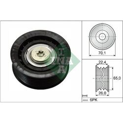 Umlenk /führungsrolle Keilrippenriemen Ina 532 0471 10 für Ford Jaguar