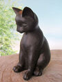 Katzenmutter o. Baby H: 11-20cm Deko Figur braun schwarz Antiklook Retro Katze