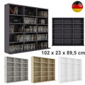 15 Fächer Bücherregal CD DVD Standregal Büro Aufbewahrung Regal Holz Büroregal