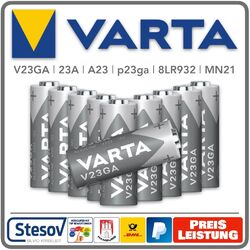 10xBatterie VARTA 23A 12V Volt p23ga 8LR932 Mn21 V23GA A23 LR23A Ø10mm