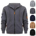 Herren Sweatjacke Hoodie Basic Sweatshirt Kapuzen Pullover Sport Warm Gefüttert