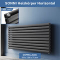 Heizkörper Design Röhren Paneelheizkörper Bad Horizontal Anthrazit 593x1200x79mm