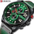 Premium Leder Armbanduhr Chronograph Wasserdicht Kalender Datum Analog Herrenuhr