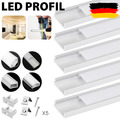 5X 1M LED PROFIL ALUPROFIL ALU SCHIENE LEISTE PROFILE FÜR LED-STREIFEN ELOXIERT