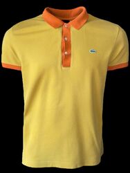 LACOSTE Herren Designer Poloshirt Slim  Gelb Stretch Gr.M