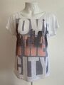 Weißes T-Shirt mit Motiv / Printshirt von Amisu New Yorker Gr. XS