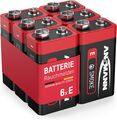 6 ANSMANN Alkaline longlife Rauchmelder 9V Block Batterien 6er Pack - Premium Qu