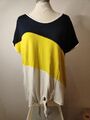 Street One T-Shirt Damen Gr. L - Schwarz / Gelb / Weiß Second Hand