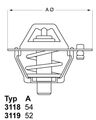 Thermostat Kühlmittel BorgWarner (Wahler) 3119.82 für HONDA DAIHATSU 82 TOYOTA 1