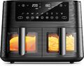 "XL Dual Zone Airfryer 9L, 2 Schubladen, 9-in-1, Smart Timer, Fettfreies Kochen"