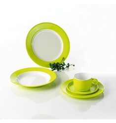 Gimex Melamin Campinggeschirr Set " Lemon green "  20-teilig 