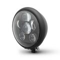 NEU LED Projektor Motorrad Scheinwerfer matt schwarz für Scrambler Brat Bike Projekt