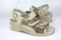 Waldläufer Gr.38 Uk.5 Damen Sandalen Slipper  Leder Beige  Weite  M     249 D