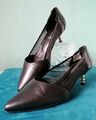 Damen Pumps Gr. 37 schwarz Echtleder Stiletto spitze Kappe NP. : 129 €