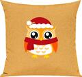 Kinder Kissen, Eule Owl Weihnachten Christmas Winter Schnee Tiere Tier Natur, Ku