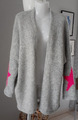 ITALY SARAH Grobstrick Mantel Jacke Oversize Gr. 38 40 42  Grau Stern wie neu