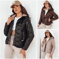 Damen Steppjacke Übergangsjacke mit Kapuze Kurz Leichte Jacke Zipp DSTREET S-2XL