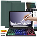 QWERTZ Beleuchtete Tastatur Maus Hülle Für Samsung Galaxy Tab A9+ A8 S9 FE S8 S7