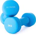 Hantelset mit A3-Übungsposter - Neopren Kurzhanteln 2er Set - Fitness Gewichte