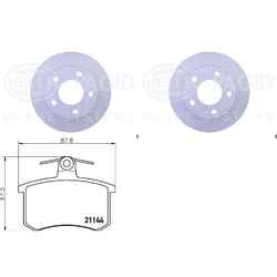 HELLA PAGID BREMSENSET 245mm HINTEN passend für AUDI 100 A6 C4 2WD + 4WDHA 245x10mm | Frontantrieb + Quattro | Bj 1990 - 1997