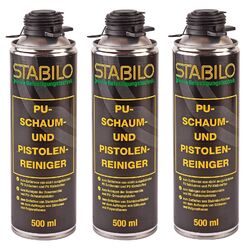 3x Pistolenreiniger Schaumreiniger PU Reiniger Reinigungsmittel Entfetter 500 ml