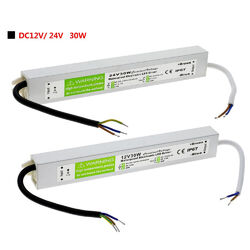 DC 12V 24V LED Trafo Transformator Netzteil Wasserdicht IP67  LED Strip 10-200W