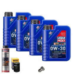 Motoröl 0W30 LIQUI MOLY 4L+HENGST Ölfilter+Spülung+Ölablassschraube