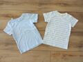 Kleinkinder  2er-Pack T-Shirts von H&M in Blau / Weiß Gr. 92