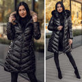 Steppjacke Wärmejacke Winterjacke Unifarben Kapuze Casual Winter Damen BOLF Lang