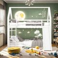 Hochbett Etagenbett Kinderbett Stockbett Hochbett Massiv mit Rutsche140x200CM