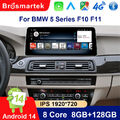 12,3'' Android 14 Autoradio CarPlay 128G GPS Navi 4G LTE Für BMW 5er F10 F11 NBT