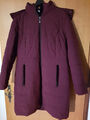 Damen Stepp Mantel Winter Kapuze Gr.42 L aubergine / dunkel lila