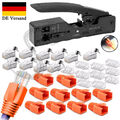 RJ45 Crimpzange 10*Cat7 Stecker Set Netzwerk Werkzeug Lan Kabel Zange Cat 7 6 DE