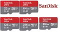 SanDisk Ultra 32GB, 64GB, 128GB, 256GB Micro-Sd SDXC Klasse 10 Speicherkarte A1